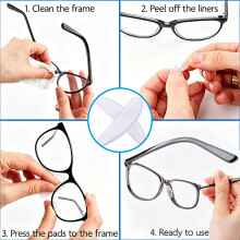 24 Pairs Silicone Glasses Nose Pads, 1mm Ultra-Thin Anti-Slip Adhesive Eyeglass Nose Grips, Clear Replacement Nose Cushions Protectors to Stop Glasse
