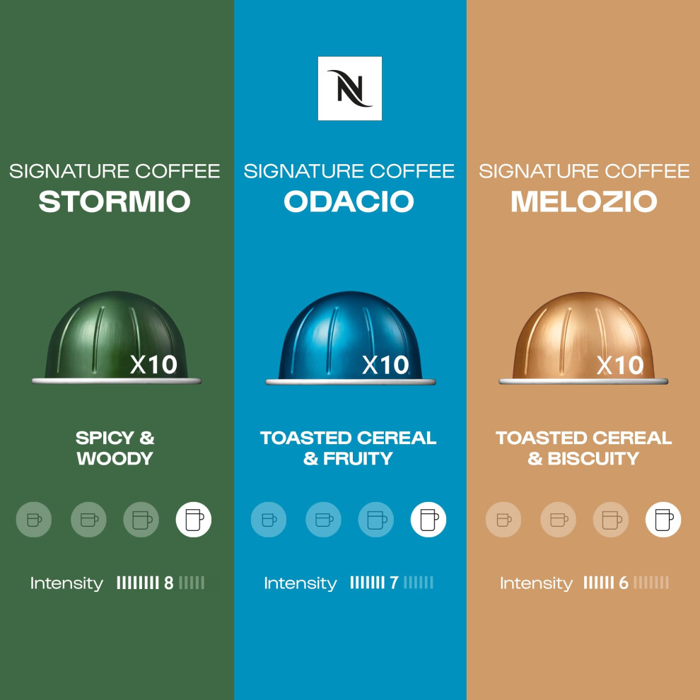Nespresso Vertuo Coffee Pods Pack Of 30 10 X Melozio 10 X Stormio 10 X
