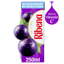 Ribena Blackcurrant Juice Drink 250ml No Added Sugar Multipack of 6