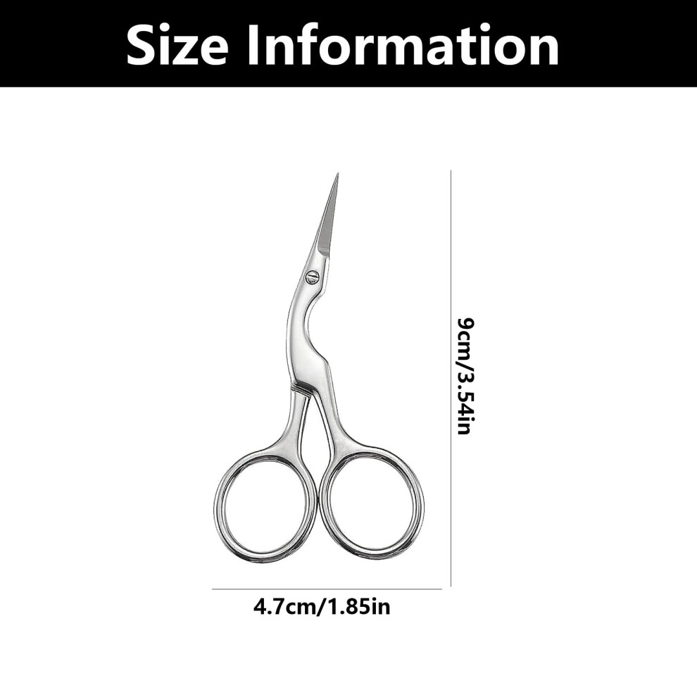 Wqedvn Eyebrow Scissors, Shaping Scissors, For Trimming Eyebrows, Nose, Mustache, Eyelashes, Ear Hairs, Nails And Cuticles(Silver)