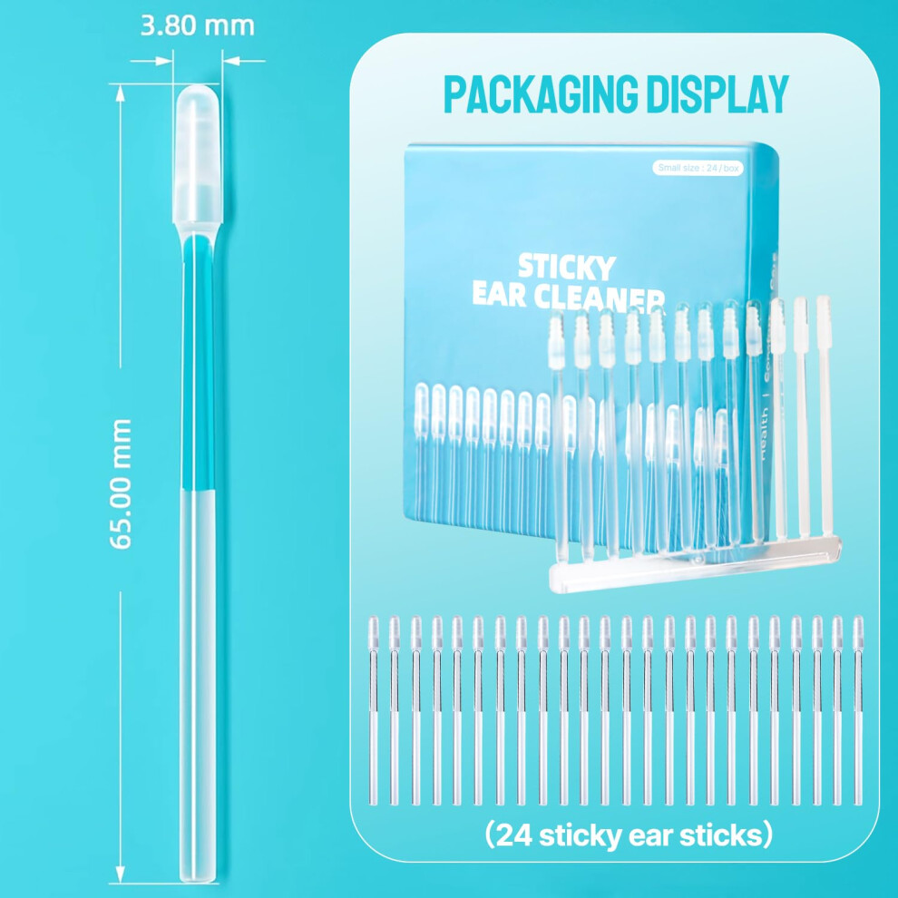 Yigaarui Ear Wax Removalï¼24Pcs Sticky Cotton Swabs Professional Ear Cleaner Set Earwax Removal Tool,Reusable Ear Sticky Cotton Buds Wax Removal Set For Child