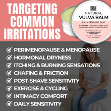 Vulva Balm Cream for Vaginal Dryness, Menopause & Perimenopause – Doctor-Developed, Oestrogen-Free Intimate Moisturiser, Soothes Itching, Irritation