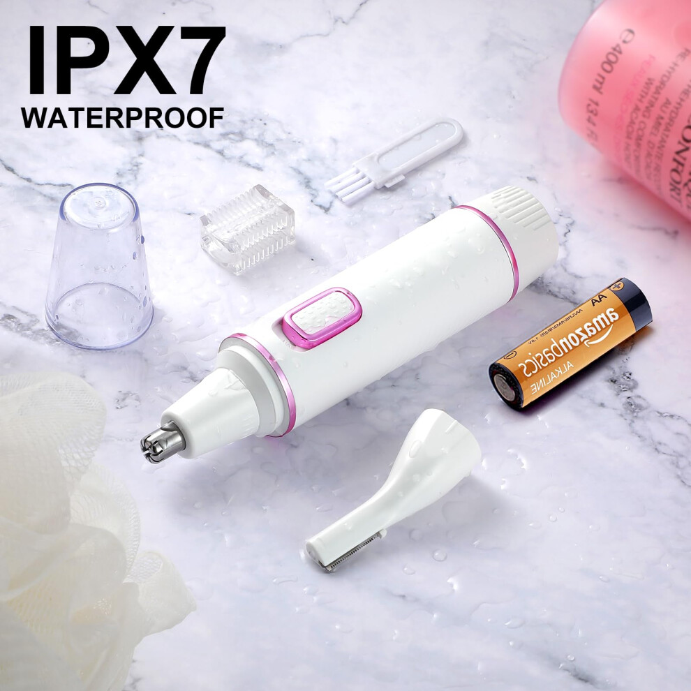 Areyzin Painless Nose Hair Trimmer For Women 2025 Upgrade Nose Trimmer Ladies Noses Hair Trimmer Dual Edge Blades,Battery(Included)-Operated With Ipx7 Waterp