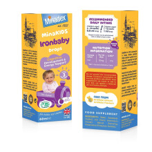Minadex MinaKIDS Ironbaby Drops – Tasty Plum Flavoured Everyday Iron Supplement for Babies and Children, Minimal Iron Aftertaste, Supports Immune He