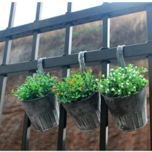 Hangende metalen bloempotten, Hangende metalen bloempot, Hangende bloempot voor balkon, tuin en huisdecoratie (6 stuks)
