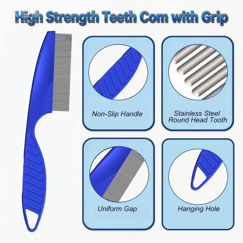 Lice Comb, 3 Pcs Lice Combs, Double Sided Lice Combs, Stainless Steel Tooth Comb 2
