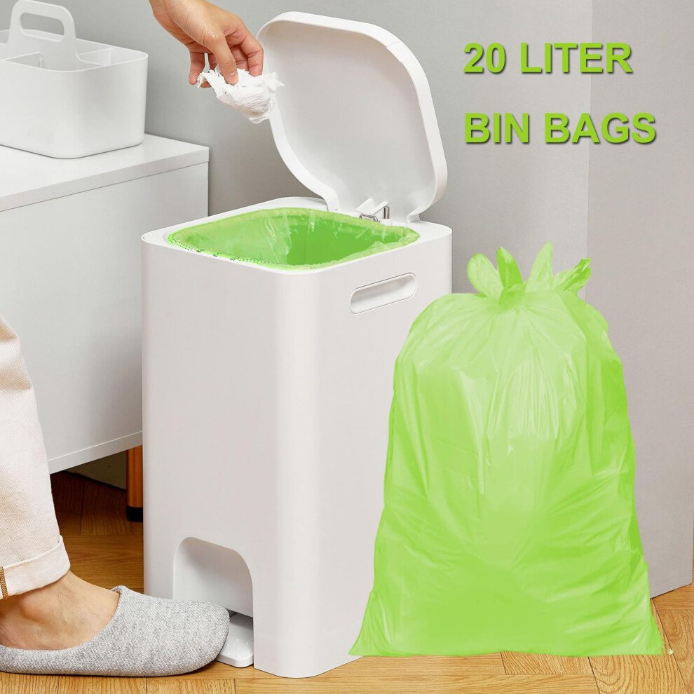Kitbest Biodegradable Bin Bags Liner 120Pcs, 20L Food Waste Bags Trash Bags Small, 20 Litre Compostable Compost Caddy Liners. Recycled Degradable Rubbish Gar