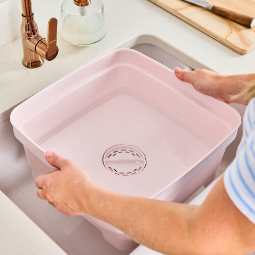 Minky Minky Washing Up Bowl with Sink Plug Strainer Multipurpose Square Basi 2