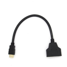 2-poorts HDMI-kabeladapter voor pc, Microsoft-televisie, tv-console, Gold 3D, Full HD, 4K, 1080p schermuitbreiding