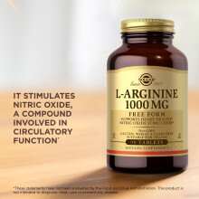 Solgar L-Arginine 1000mg Tablets - Pack of 90 - for a Healthy Metabolism - Ideal