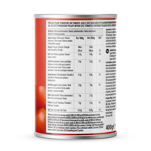 by Amazon Plum Peeled Tomatoes, 400g, Pack of 12 2