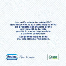 Regina Blitz Casa Paper, Pack of 5 Rolls, 500 Maxi 3-Ply Sheets, Recyclable Paper, Clean and Dry in a Flash, 100% FSC Certified Paper