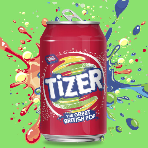 Barr Barr Tizer - Fizzy Drinks 24 Pack x 330ml Cans - Tangy Citrus Flavour Soft Drinks Cans 2