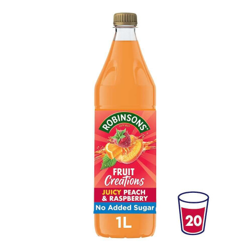 Robinsons Fruit Creations Real Fruit Squash 1L Peach and Raspberry