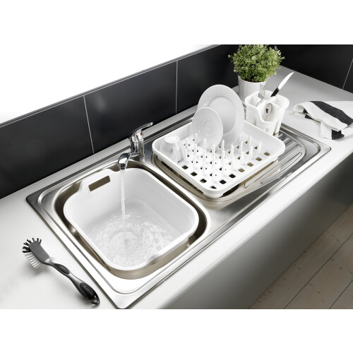 Addis Addis Rectangular Washing Up Bowl with Handles, White, 39 x 32 x 14 cm 1