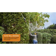 Flymo 18V UltraCut Reach 420 Cordless Telescopic Hedge Trimmer -With 18V POWER FOR ALL Battery, 42cm cutting with, 3m extendable reach, 90 adjustabl