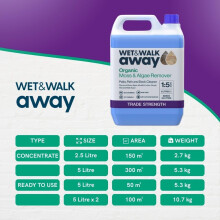 Wet & Walk Away Concentrate - Organic Moss & Algae Remover for Garden Spaces – Brighten and Clean Your Patio, Indian Sandstone, Driveway, Decking, A