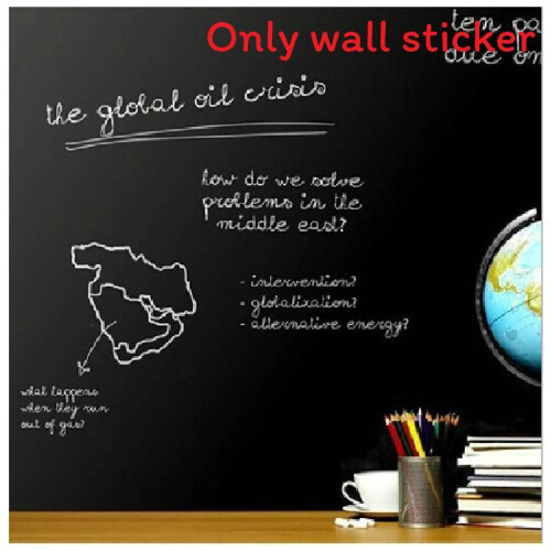 (Black) Sticker Wall Whiteboard Reusable Pvc Writeable Childrens Decoration Doodle