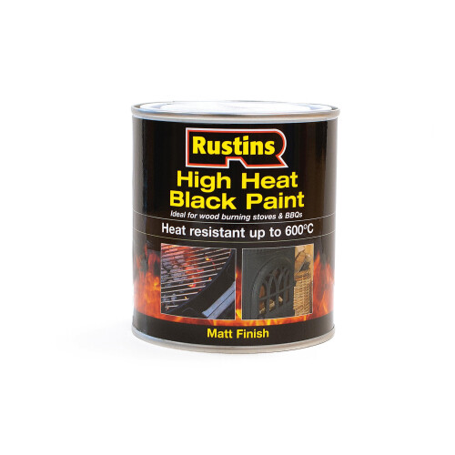 Rustins RUSTINS High Heat Black Paint 500ml
