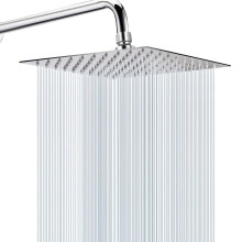 Rain Shower Head, WOOPHEN 10" High Flow Stainless Steel Square Rainfall ShowerHead, High Pressure Design, Awesome Shower Experience Even at Low Water