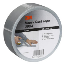 3M Heavy Duty Duct Tape 2904, Highly Conformable, Strong Gaffa tape, 48 mm x 50 m, Silver, 1 Roll