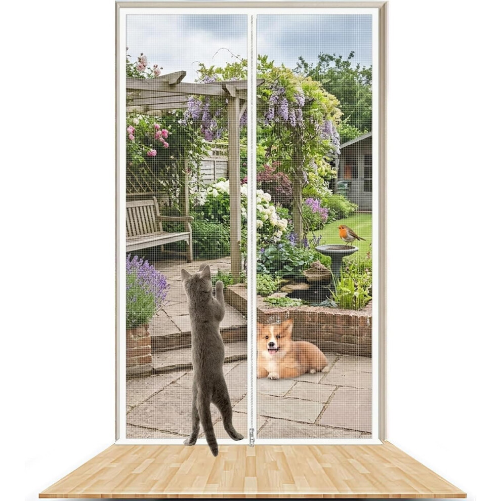 Photos - Interior Door Cat Screen Door for Indoor Cats, Reinforced Mesh Door Screen with Zipper, Pet Sc