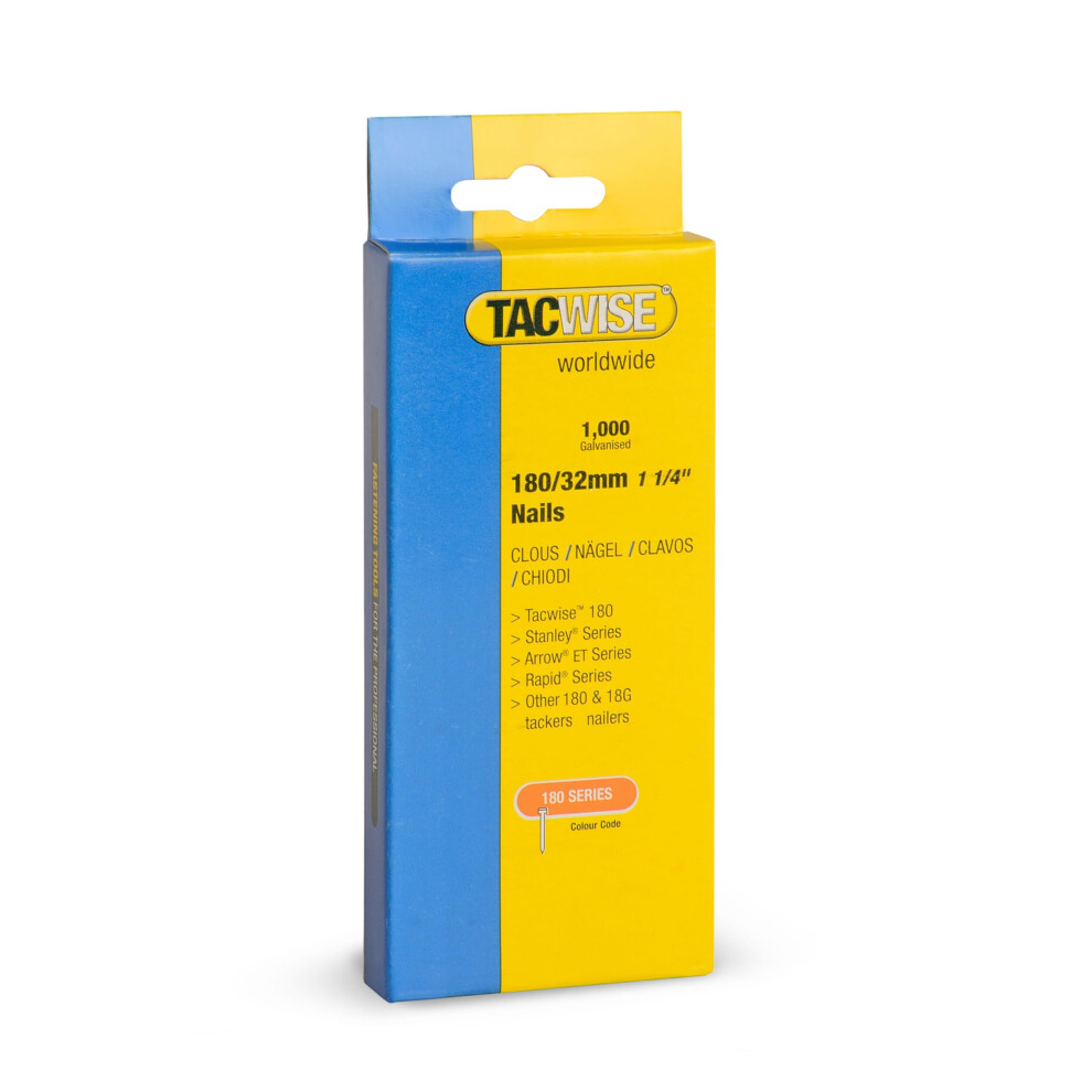 Tacwise 0363 Galvanised Brad Nails Type 18G / 32 Mm, Pack Of 1000 4279710010265