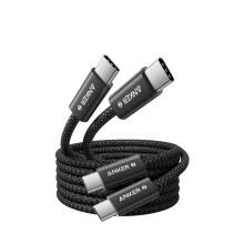 Anker 240W USB C to USB C Cable (2Pack,1.8m), USB C Charger Cable, Braided and Dirt-Free Type-C Fast Charging Cable, Slim Connector, for MacBook Pro,