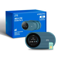ZTE U10S Pro Blue 4G MiFi Router, Portable WiFi with SIM Slot, Connect 32 Devices, Plug and Play Mobile WiFi, 3000mAh 10hr Battery Life, Travel Hotsp