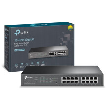 TP-Link TL-SG1016PE 16-Port Gigabit Ethernet Splitter PoE Switch, 8 802.3af/at PoE+ Ports up to 30 W for each PoE Port and 150 W for all PoE Ports, M