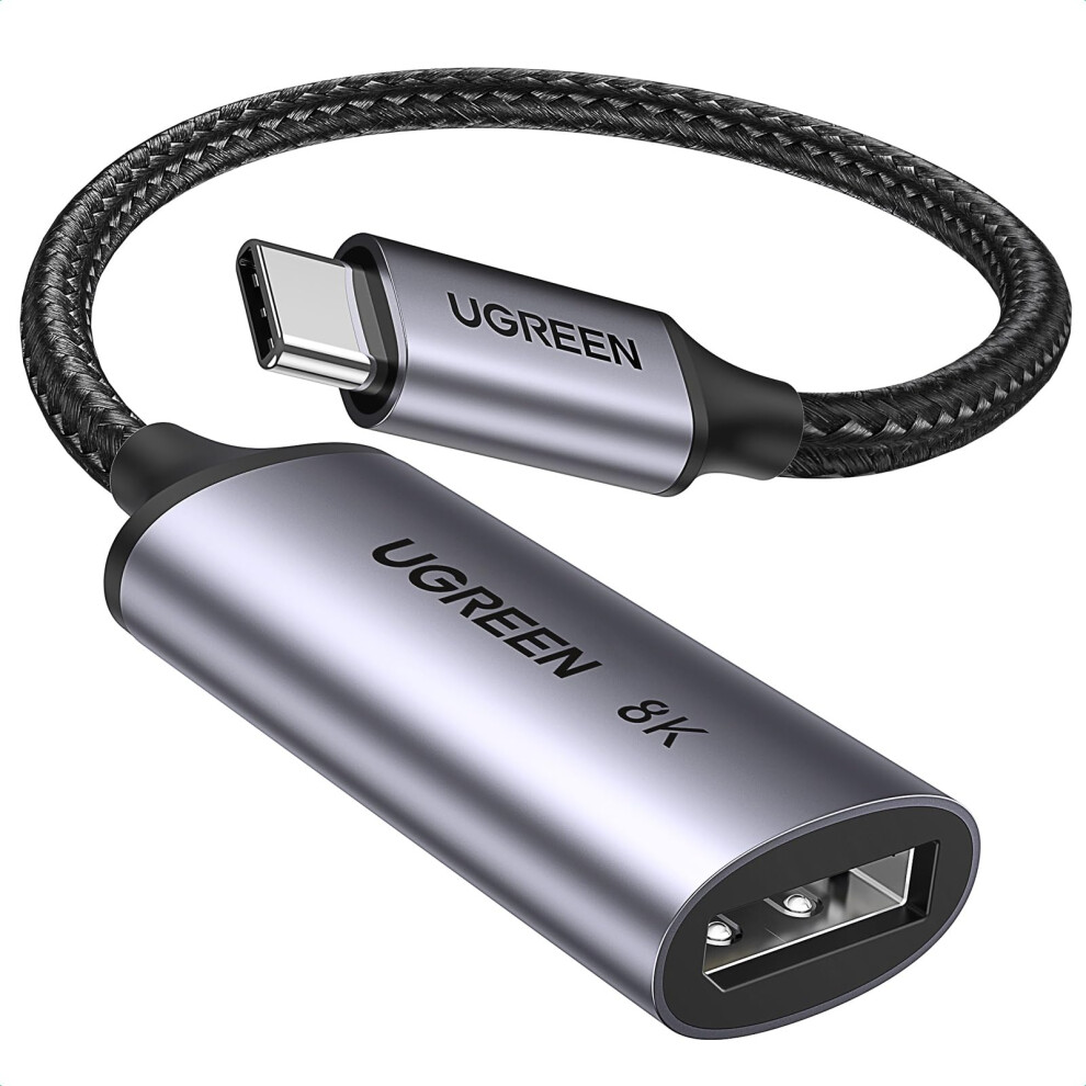 Ugreen Usb C To Displayport Adapter 8K@60Hz 4K@240/144/120Hz 2K@360Hz Type C Thunderbolt 5/4 Dp 1.4 Hdr Vrr G-Sync Hdcp Compatible With Macbook Imac 4268254996548