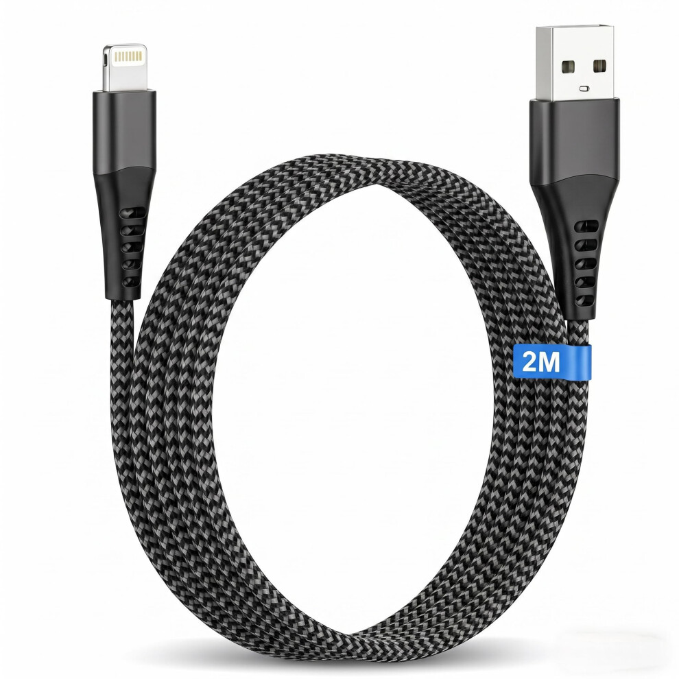 Iphone Charger Cable 2M, [Mfi Certified] Iphone Cable Usb To Lightning Cable,Long Iphone Charger Cable Fast Charging Nylon Usb Lightning Wire Lead Fo 9440215930555