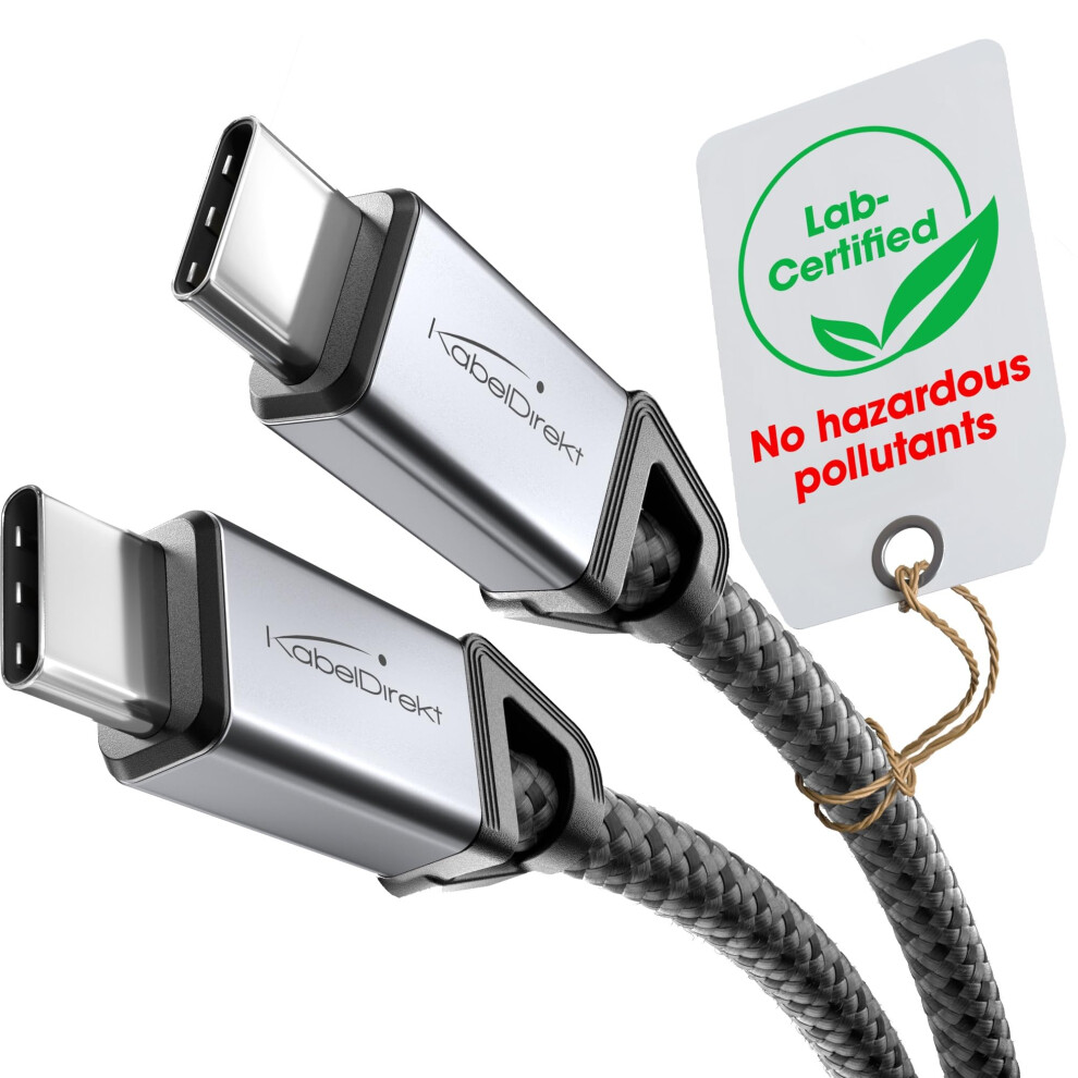 Kabeldirekt Â Usb C Cable For Fast Charging, Break-Resistant Metal Plugs + Nylon Braiding, Usb 2.0 Â 0.3M (Charges Phones/Laptops With 60W, Highly 5003937249981