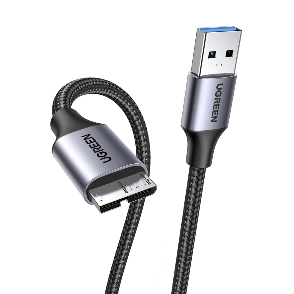 Ugreen Hard Drive Cable Braided Usb 3.0 Micro B Lead 0.5M 5Gbps Superspeed 4Tb Max Compatible With External Hard Drive, Wd Element, Seagate Expansion 5005285812718