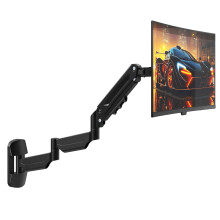 Monitor Wall Mount for 17-32 inch - Extra Long Single Wall Mounted Monitor Arm, Fully Adjustable Vesa Wall Bracket, VESA 75x75/100x100, Hold up to 19