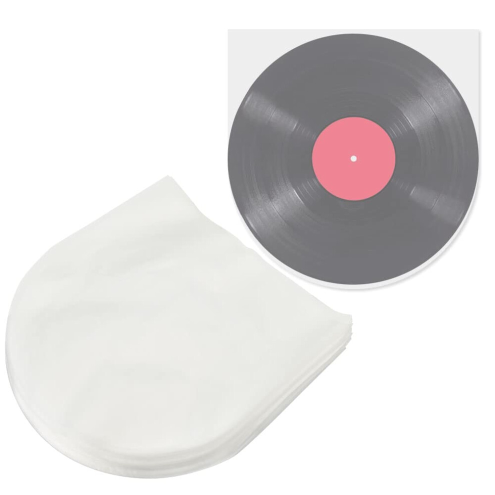 Perfetsell 50 Pieces Record Sleeves 12 Inch Lp Vinyl Inner Sleeves Semi-Transparent Anti Static Single Cover Round Record Album Covers For 12 Inch Re 9072709261748