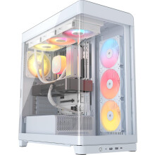 CORSAIR FRAME 4500X RS-R ARGB Panoramic Glass Mid-Tower PC Case – InfiniRail Mounting System, Fits Dual 360mm Radiators, GPU Anti-Sag, 3x RS120R Fan