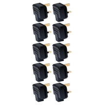 INSTOCK Permaplug Rubber Plugs 3-Pin 13A Black Pack of 10