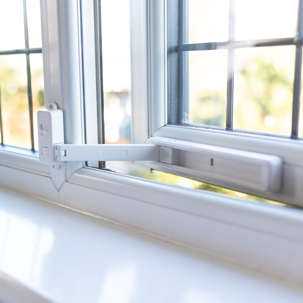 Babygo Window Restrictor – Child Safety Lock For Upvc, Wooden, Metal & Aluminium Windows | Self-Adhesive, No Tools Or Drilling | Easy Fit Child Wi