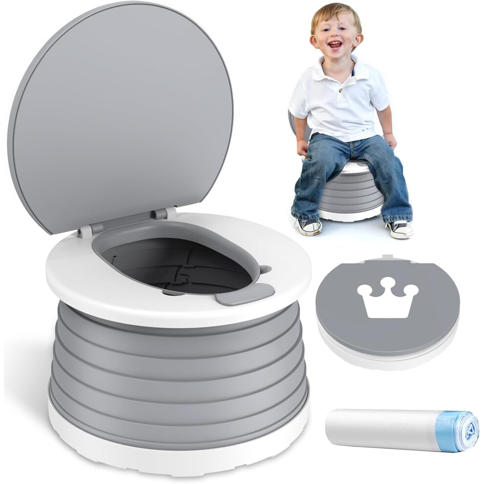Portable Potty For Toddlers Small Travel Collapsible Potty Foldable Kids Pottys For Boys Girls Car Carry Folding Pottys With Liners 15Pcs Training To Visator