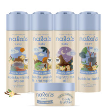 Nala's Baby Vanilla Cloud Complete Bundle | Full Vanilla Cloud Range of Body Wash & Shampoo, Body Lotion, Nighttime Oil, Body Butter, Bubble Bath | A