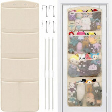 Stuffed Animal Storage, Over The Door Organizer Storage for Closet, Baby, Plush Toy, Stuffed Animal Holder with 4 Large Pockets, Hanging Door Organiz