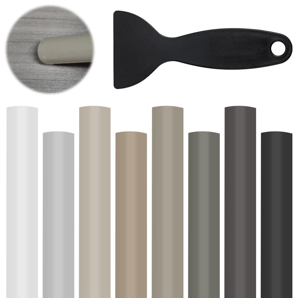 8Pcs Wax Filler Sticks With Scraper, Laminate Floor Repair Kit Furniture Repair Wax Crayons Kit Wood Filler Stick Multi-Surface Wax Repair Sticks For 4547573058169
