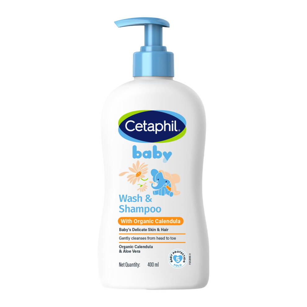 Cetaphil Baby Wash & Shampoo With Organic Calendula, 13.5 Fl. Oz