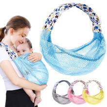 HINATAA Breathable Baby Sling, Adjustable Baby Wrap, Baby Carrier Wrap, Quick Dry, 3D Mesh Fabric, Thick Shoulder Straps, Elastic for Summer, Pool, B