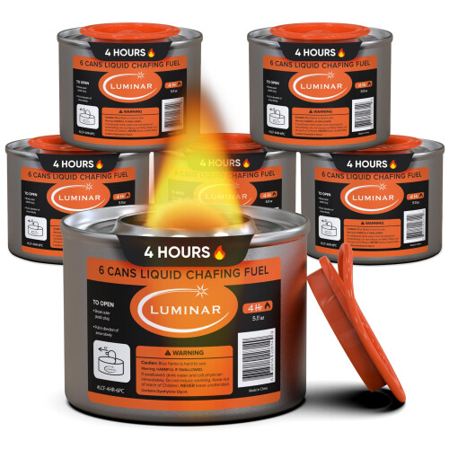 Luminar Resealable-Wick Chafing Fuel Cans, 6 Pack, 4 Hour - Premium