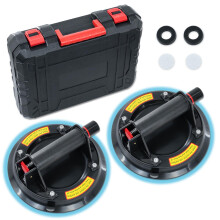 2 Pack 8'' Glass Suckers Lifters,Heavy Duty Glass Suction Cups With Plastic Box,Powerful Industrial Vacuum Tile Suction Lifter for Granite/Tile/Windo
