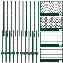 iHYTOON 6Ft Fence Posts丨Sturdy and Durable Metal Fence Post - Pack of 10, No-Dig Garden U Post for Wire Fencing Steel Fencing Poles for Yard, Garden