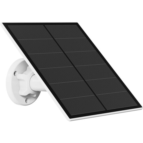 5W Solar Panel for Security Camera, Solar Panel for DC 5V Outdoor Rechargeable Battery Camera, Solar Panels with Micro USB and USB-C Port, Adjustable