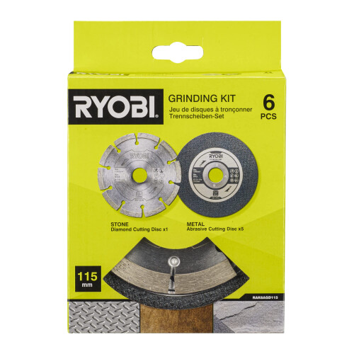 Ryobi Ryobi RAK6AGD115 115mm Angle Grinder Accessory Set (6 piece)